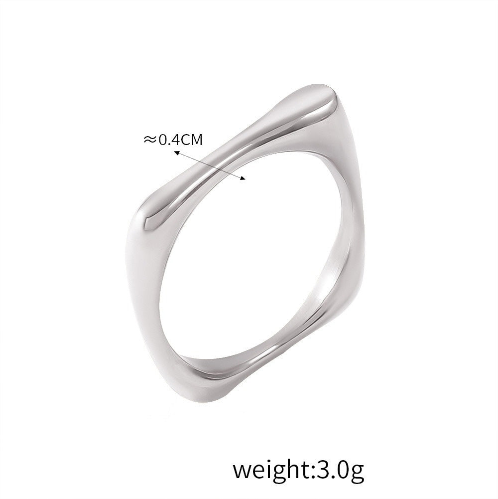 18 gold classic retro geometric inlaid zircon design light luxury style ring - mavazie