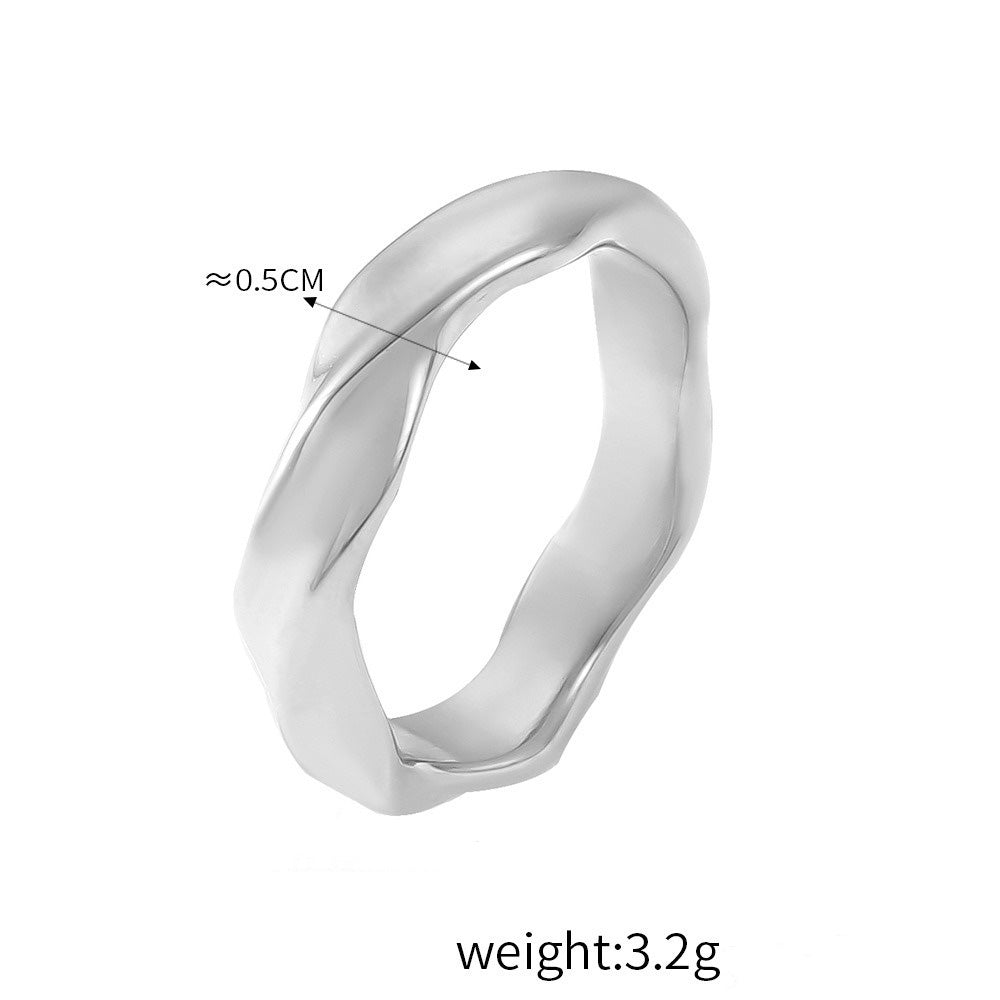 18 gold classic retro geometric inlaid zircon design light luxury style ring - mavazie