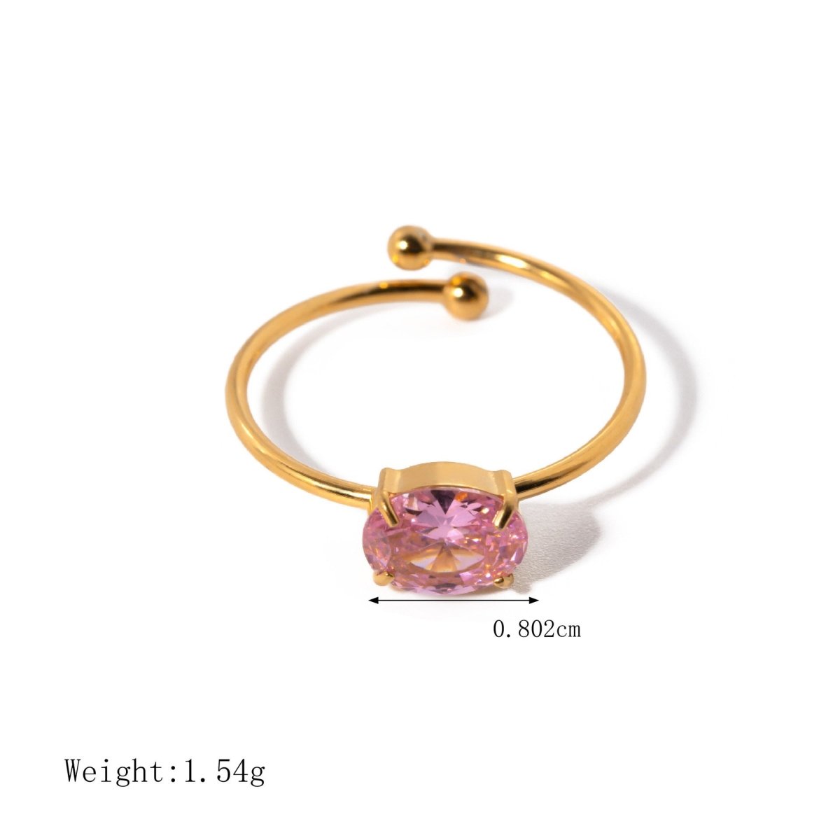 18K Gold Fresh and Cute Gemstone Design Ring - mavazie