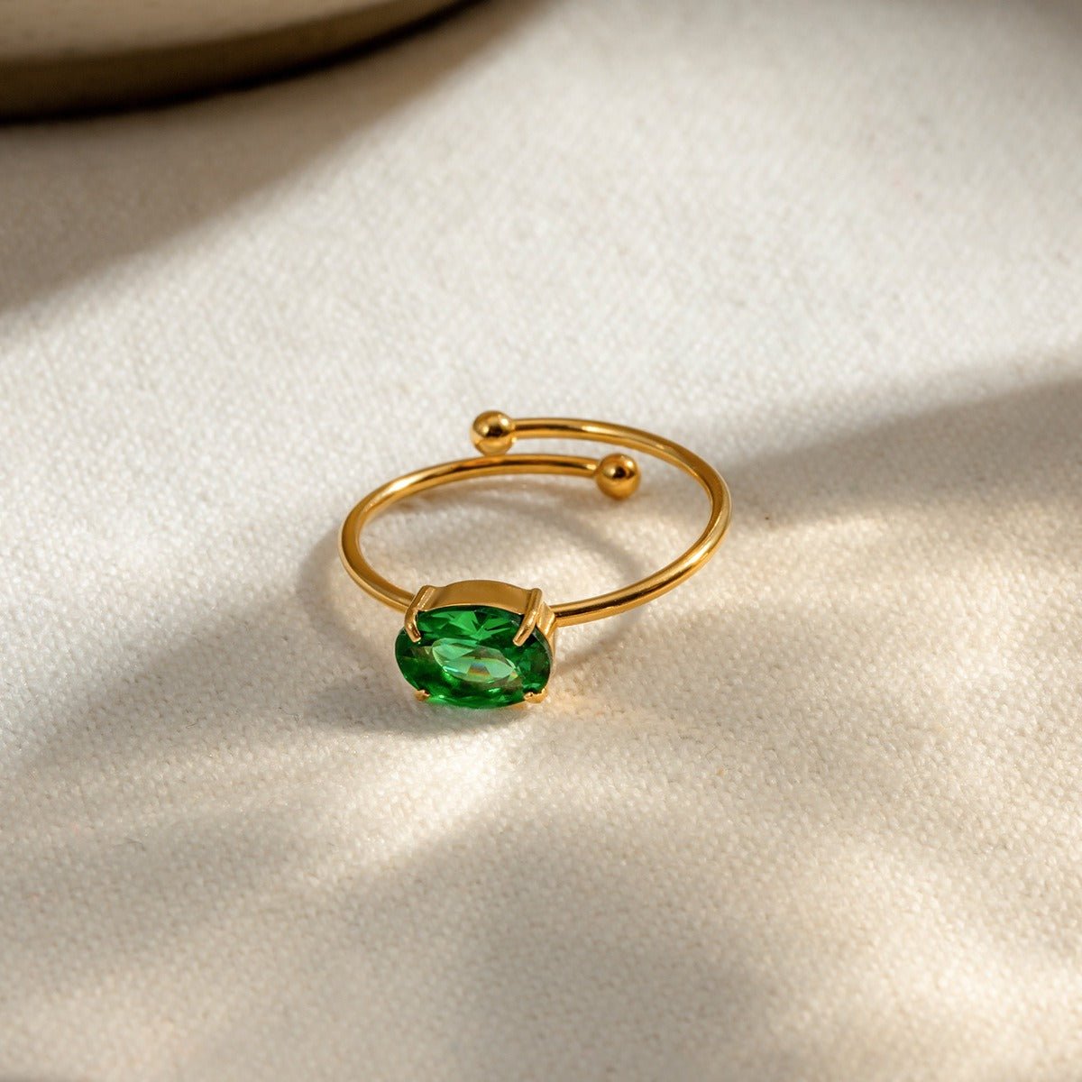 18K Gold Fresh and Cute Gemstone Design Ring - mavazie
