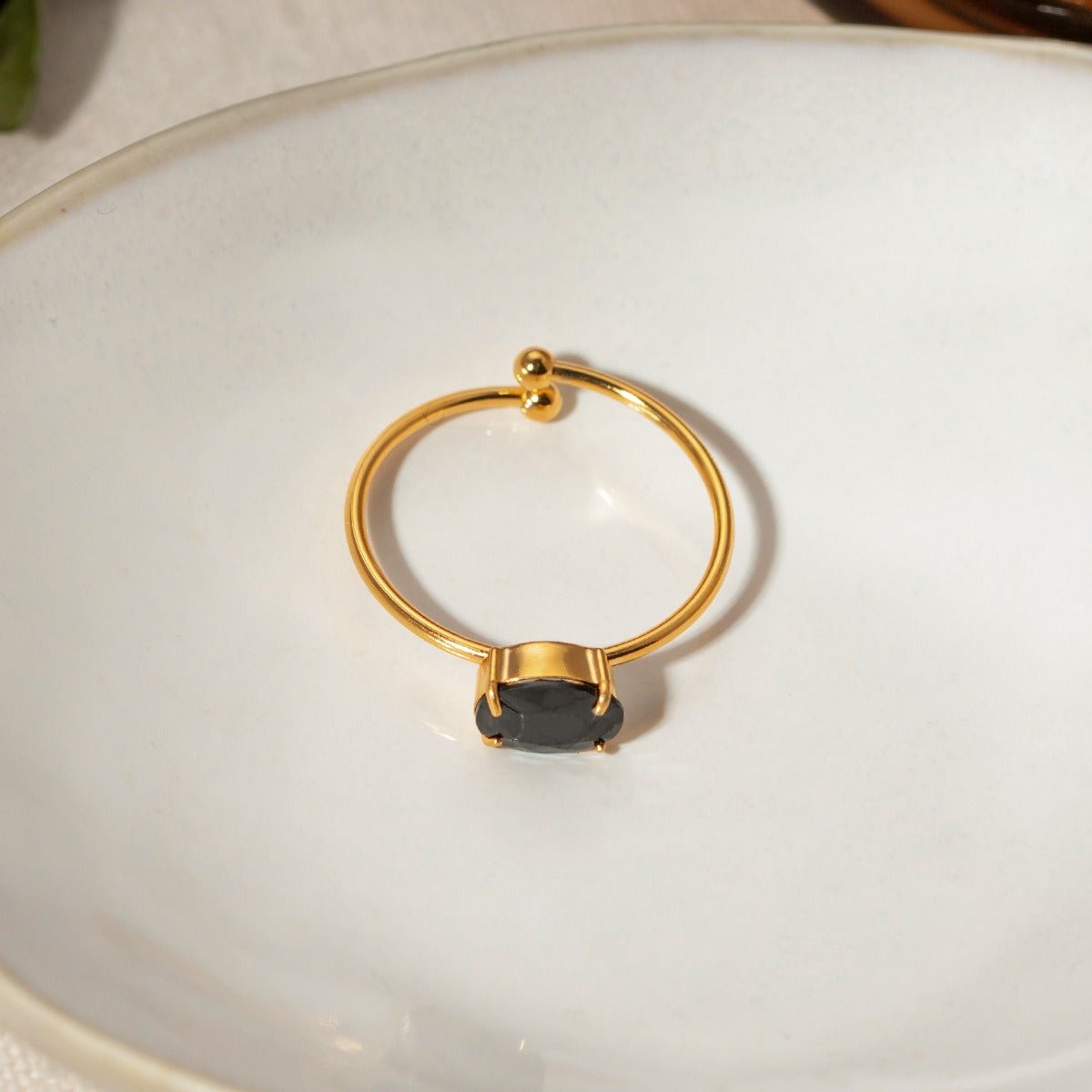 18K Gold Fresh and Cute Gemstone Design Ring - mavazie