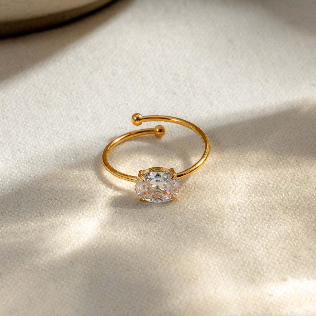 18K Gold Fresh and Cute Gemstone Design Ring - mavazie