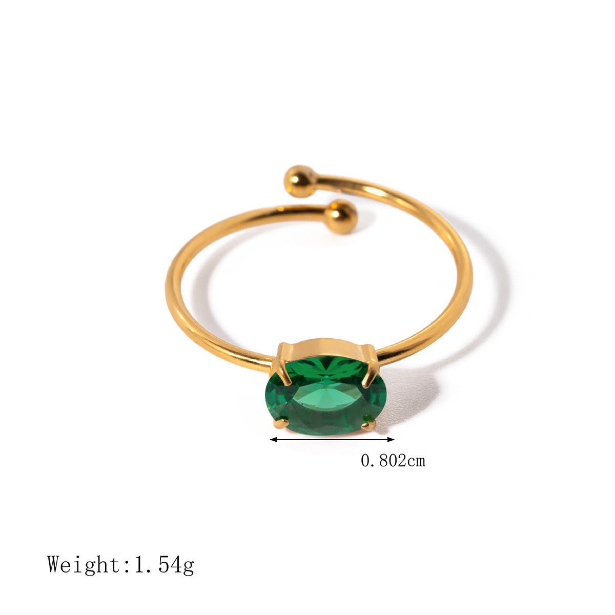 18K Gold Fresh and Cute Gemstone Design Ring - mavazie