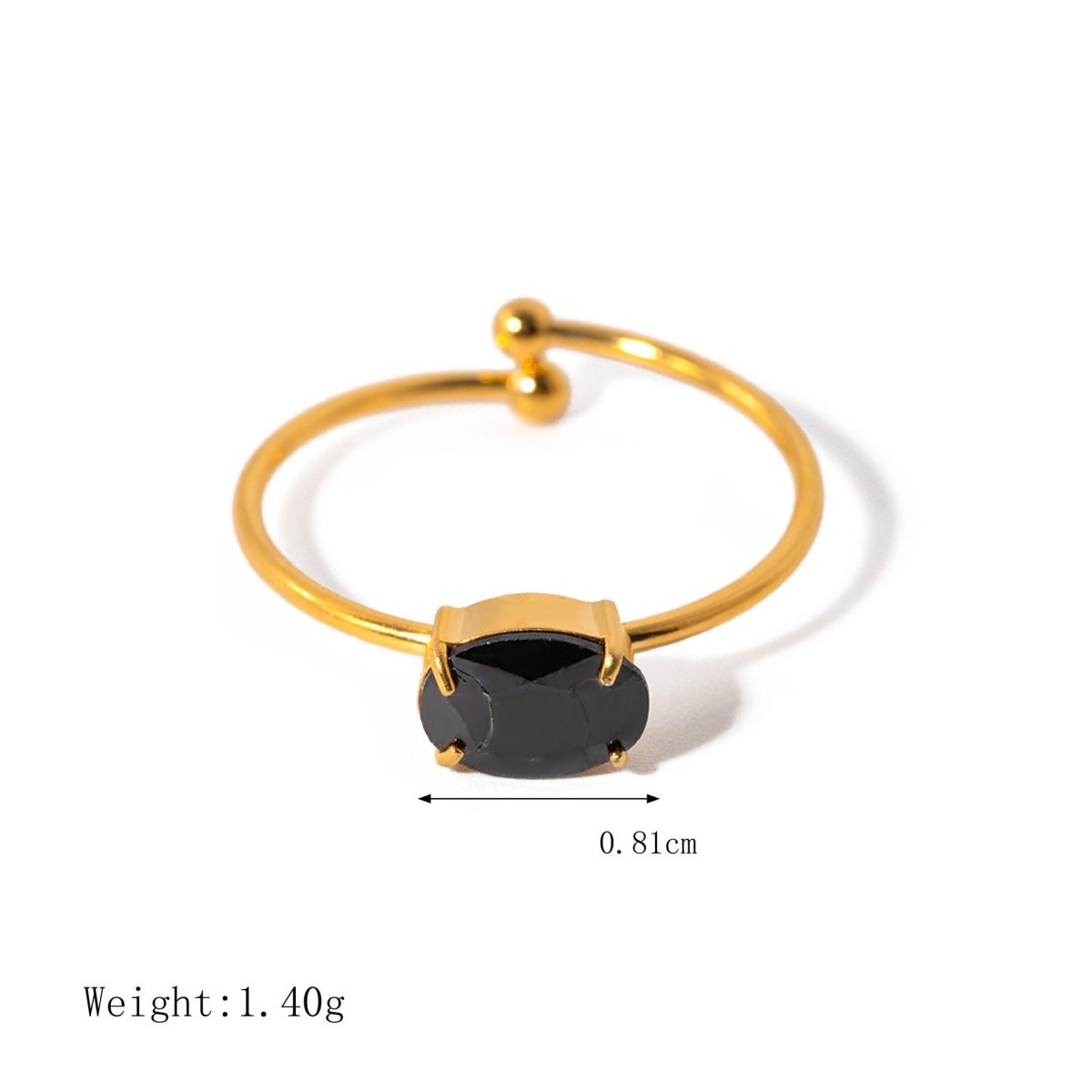 18K Gold Fresh and Cute Gemstone Design Ring - mavazie