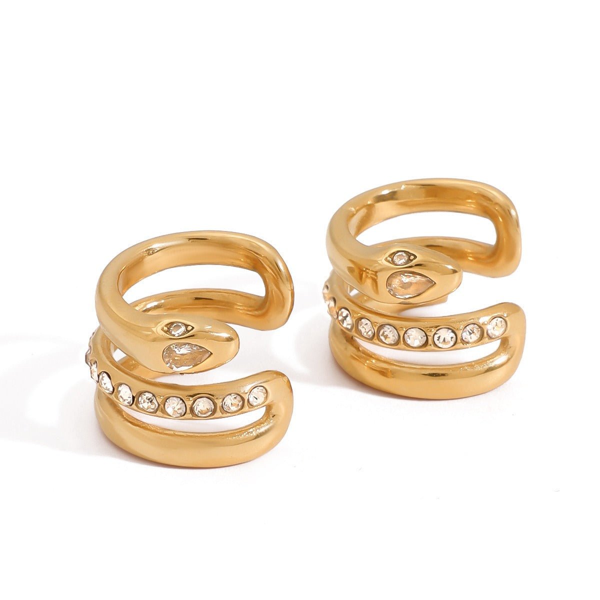 18K gold geometric diamond earrings with exquisite design - mavazie