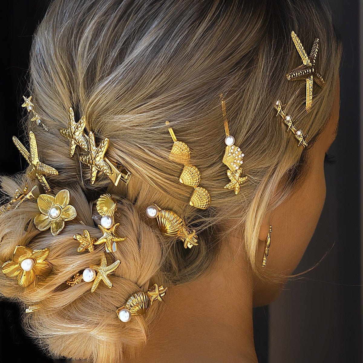 18K gold geometric/shell/flower - shaped design high - end hair accessories - mavazie