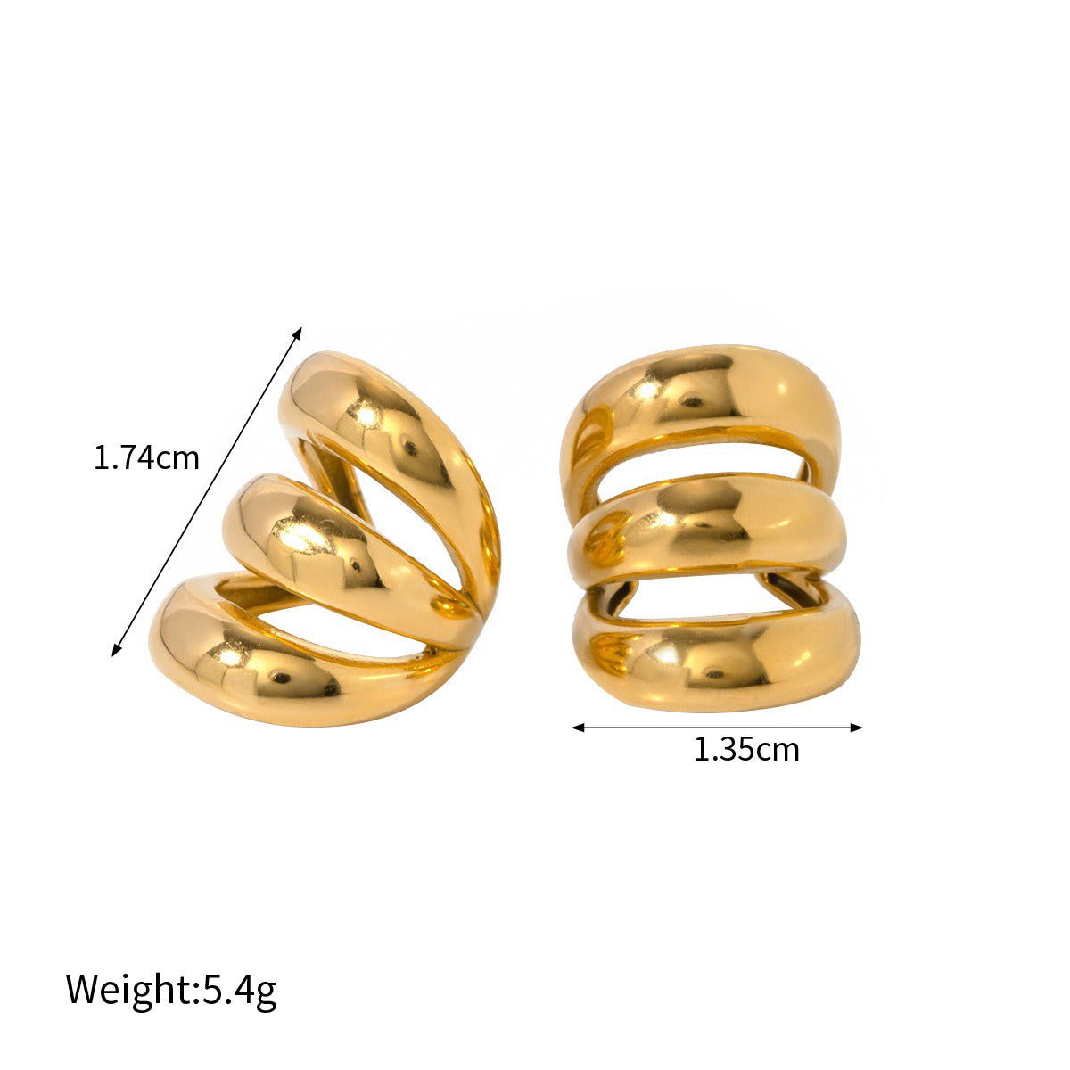 18K gold inlaid pearls exquisite design noble earrings - mavazie