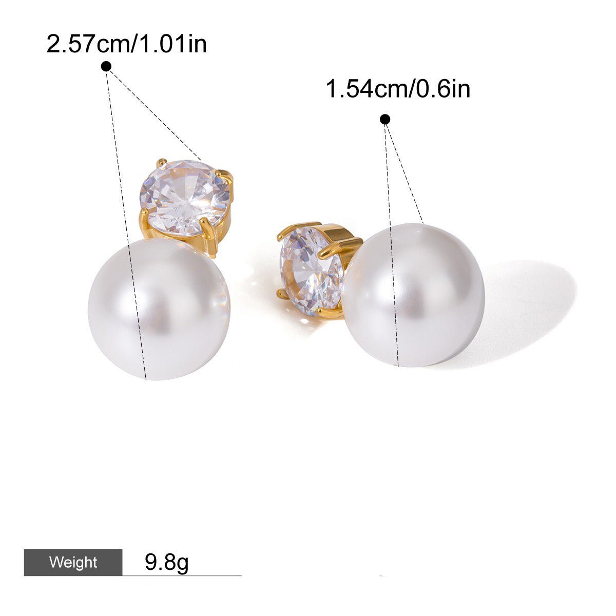 18K gold inlaid pearls exquisite design noble earrings - mavazie