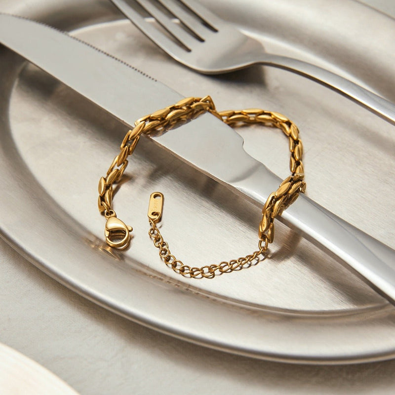 18k gold light luxury high - end bracelet - mavazie