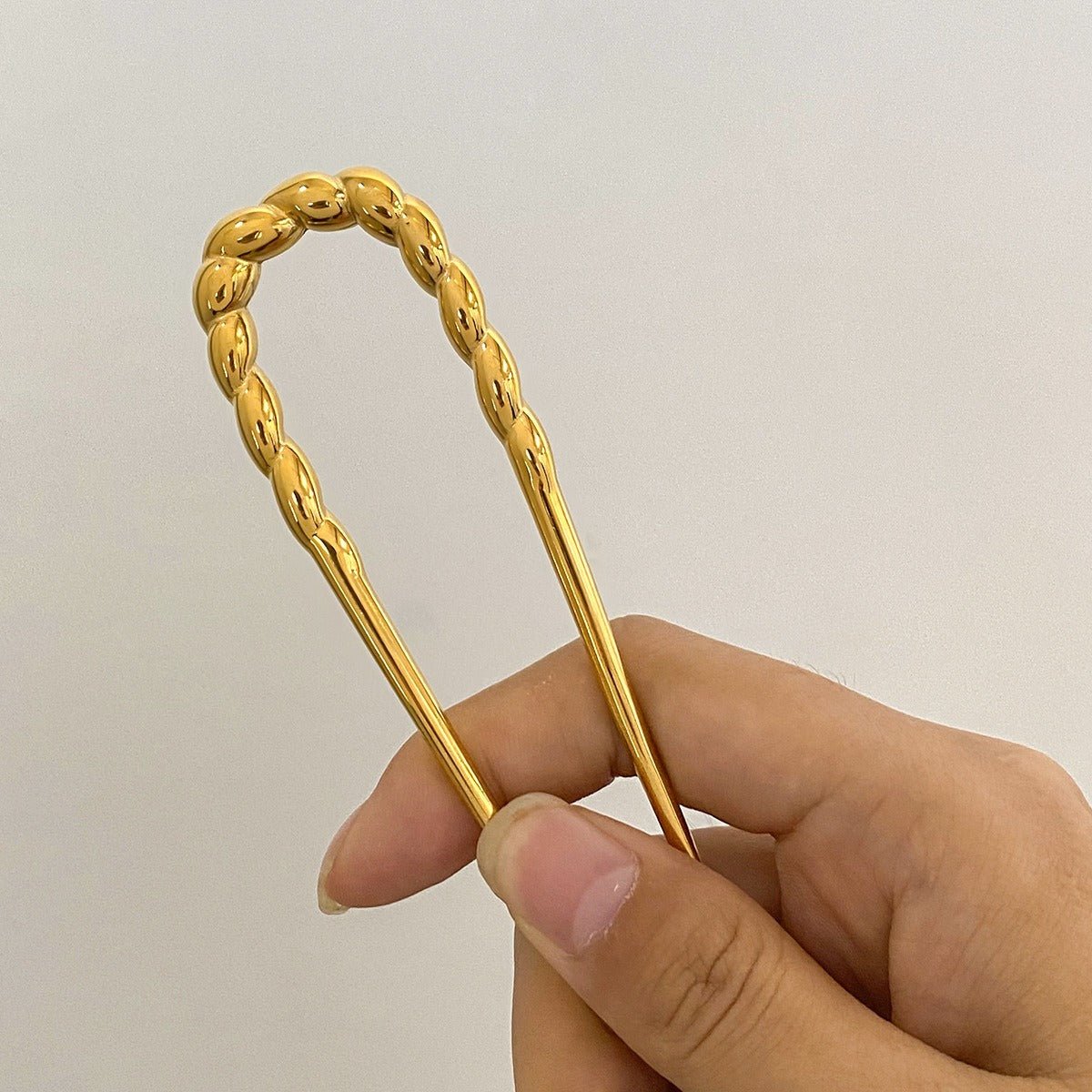 18K Gold Twisted Pattern Design High - end Simple Hair Accessories - mavazie