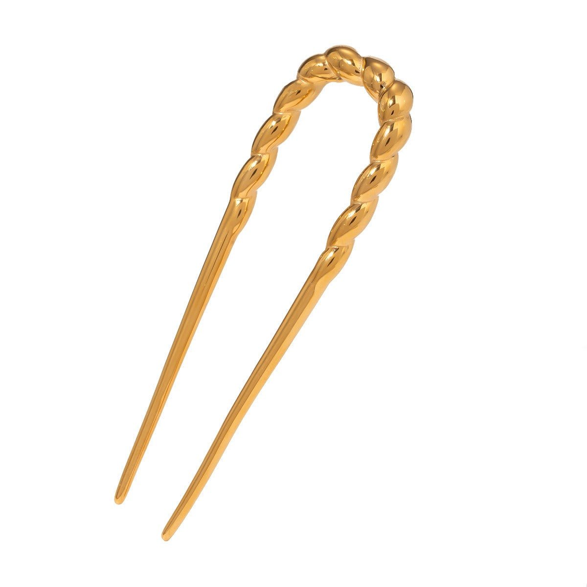 18K Gold Twisted Pattern Design High - end Simple Hair Accessories - mavazie