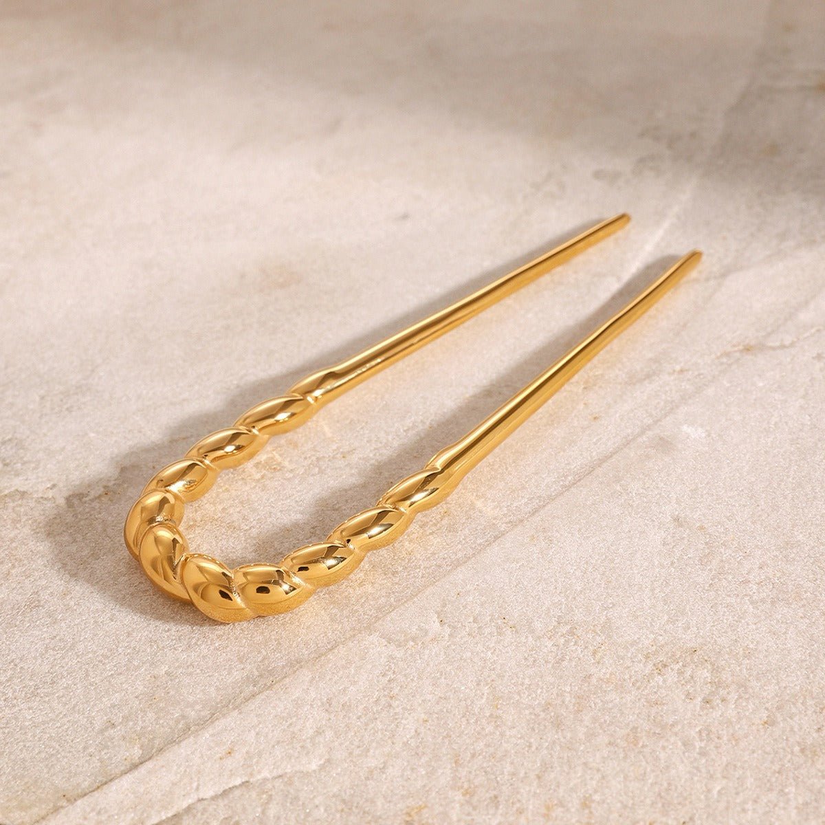 18K Gold Twisted Pattern Design High - end Simple Hair Accessories - mavazie