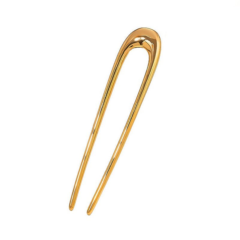 18K Gold U - Shaped Design Elegant and Simple Hair Accessory - mavazie