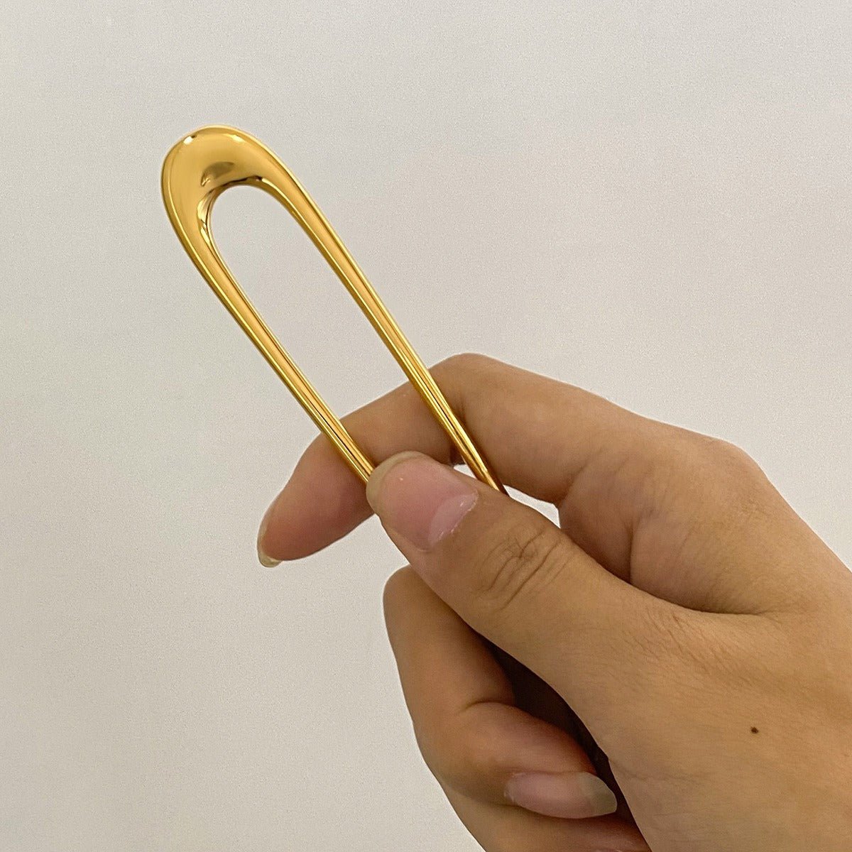 18K Gold U - Shaped Design Elegant and Simple Hair Accessory - mavazie