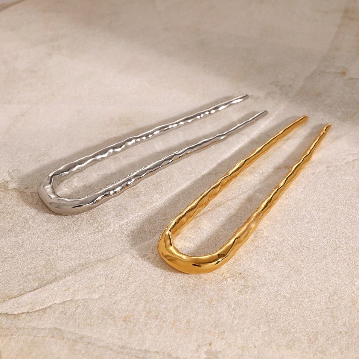 18K gold U - shaped texture design fashionable and personalized hair accessories - mavazie