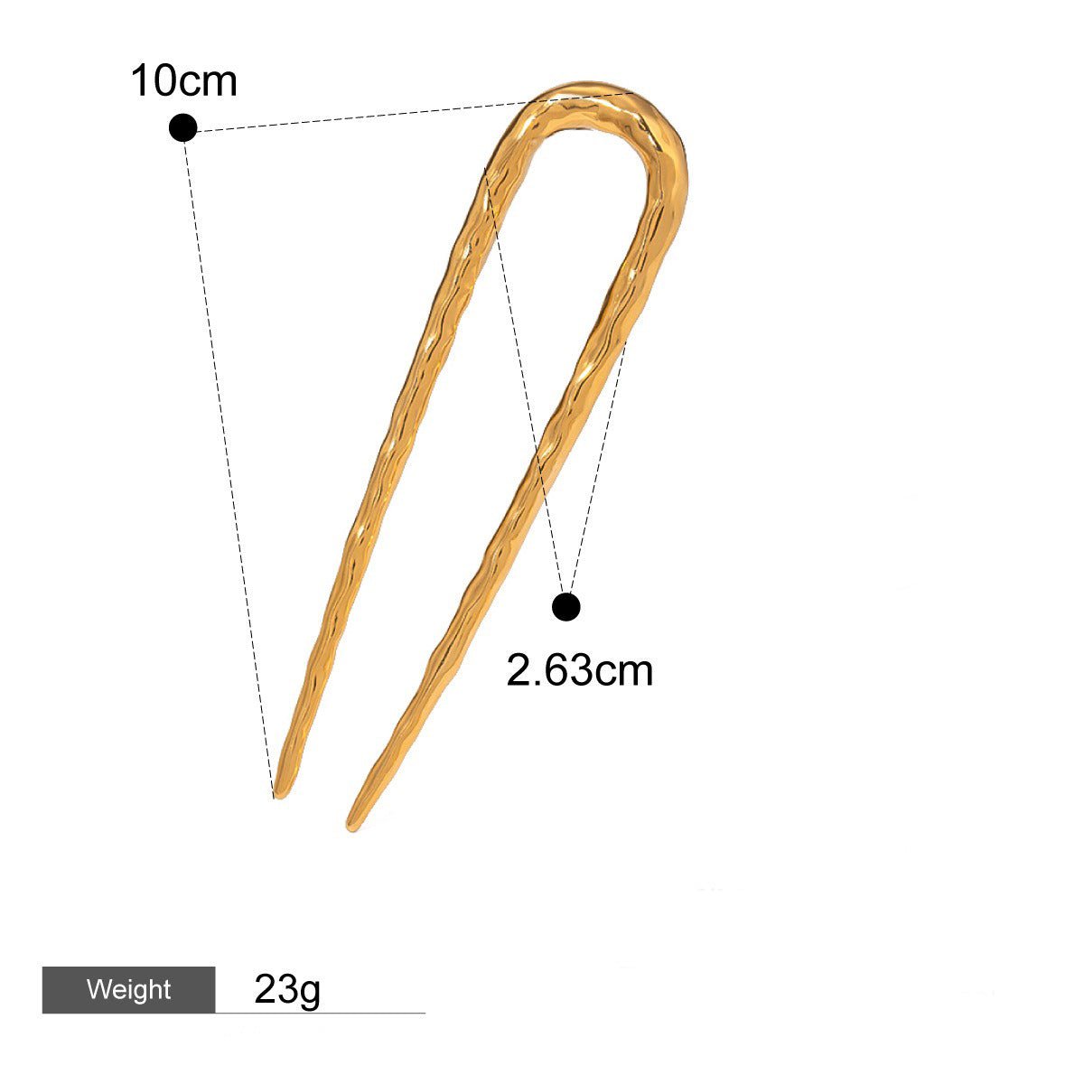 18K gold U - shaped texture design fashionable and personalized hair accessories - mavazie