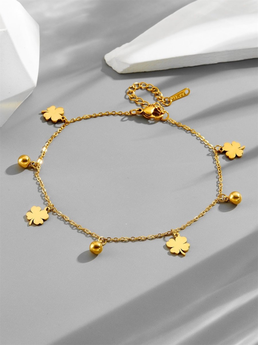 Gold Four - Leaf Clover Luxury Bracelet - mavazie