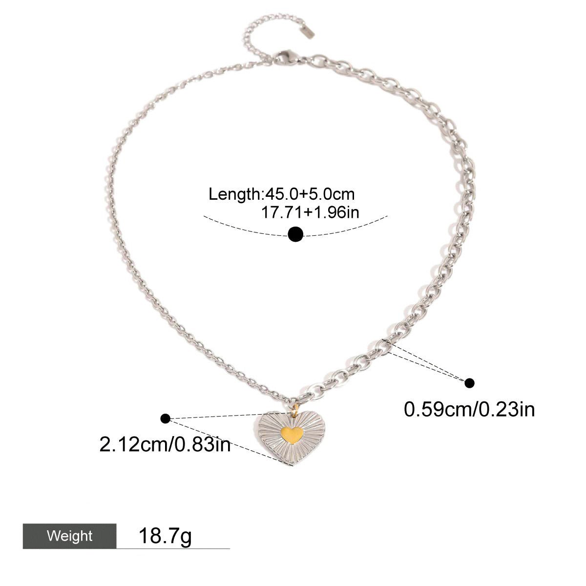 Heart with texture design exquisite fashion necklace - mavazie