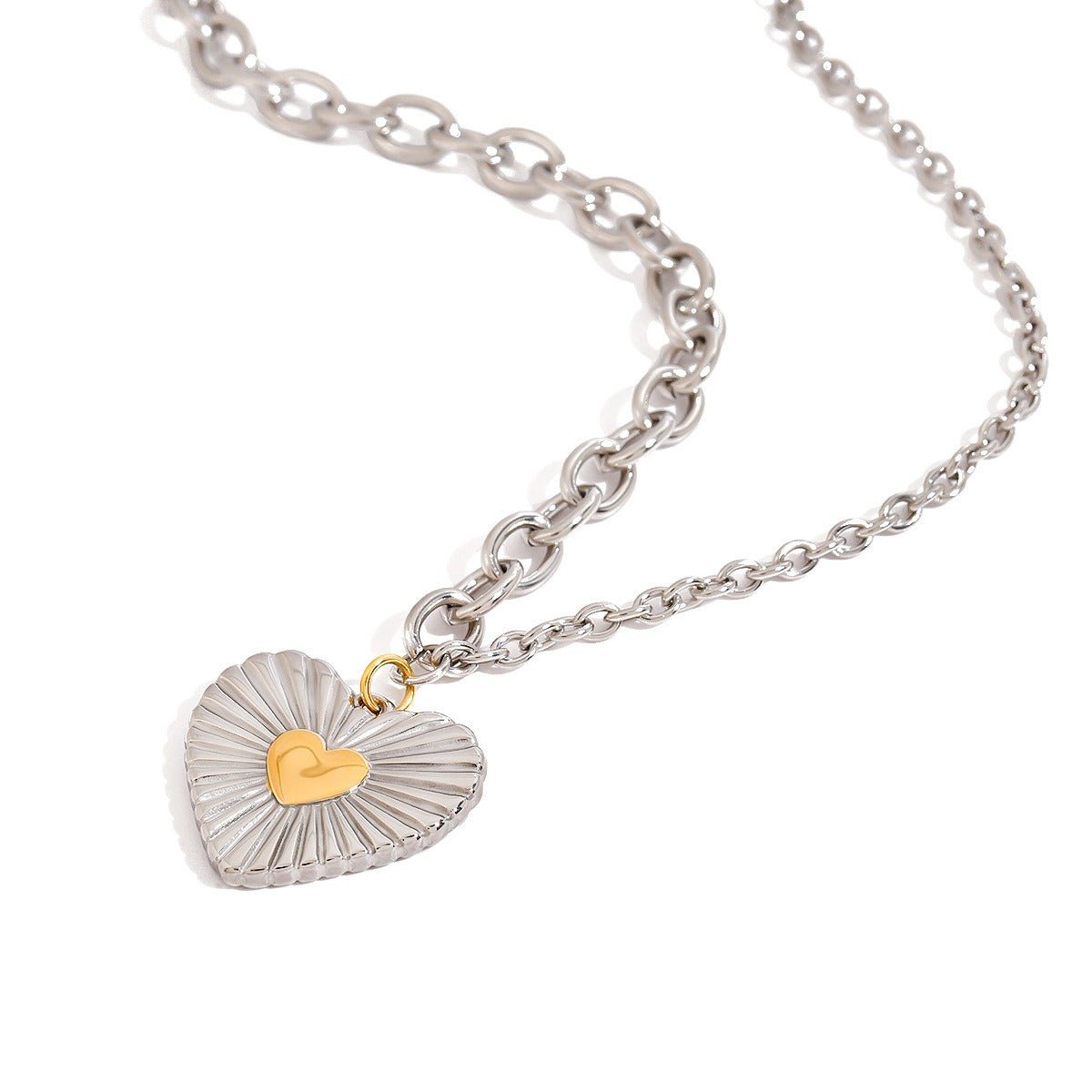 Heart with texture design exquisite fashion necklace - mavazie
