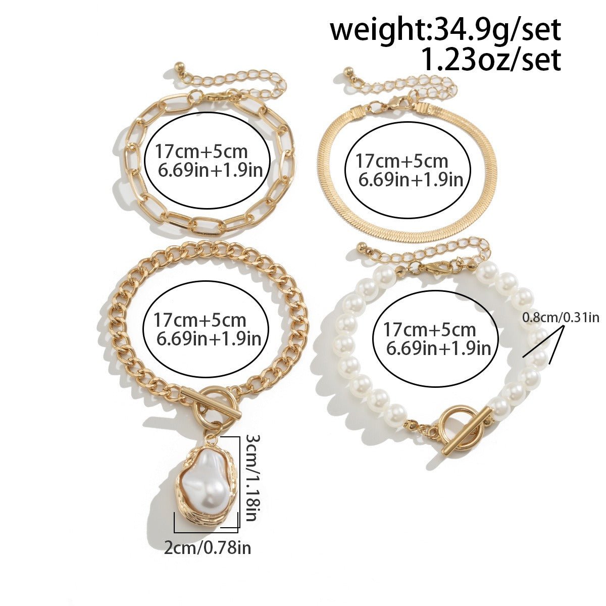 Imitation Pearl Stacking Bracelet - mavazie