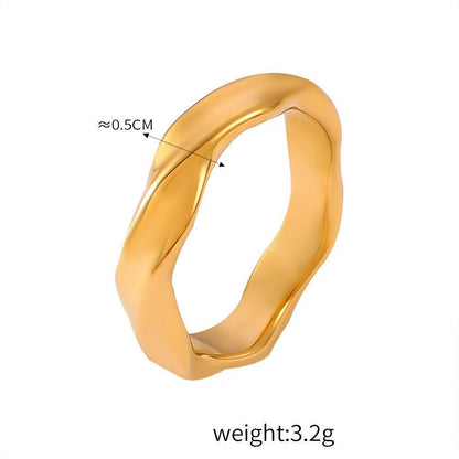 18 gold classic retro geometric inlaid zircon design light luxury style ring - mavazie