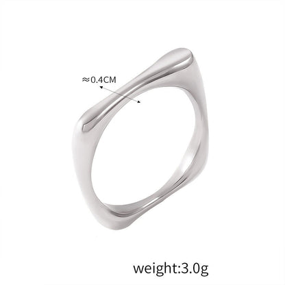 18 gold classic retro geometric inlaid zircon design light luxury style ring - mavazie