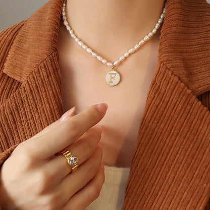 18K gold exquisite and noble pearl chain with round inlaid gemstones - mavazie