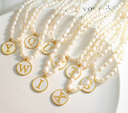 18K gold exquisite and noble pearl chain with round inlaid gemstones - mavazie