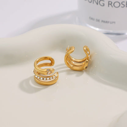 18K gold geometric diamond earrings with exquisite design - mavazie