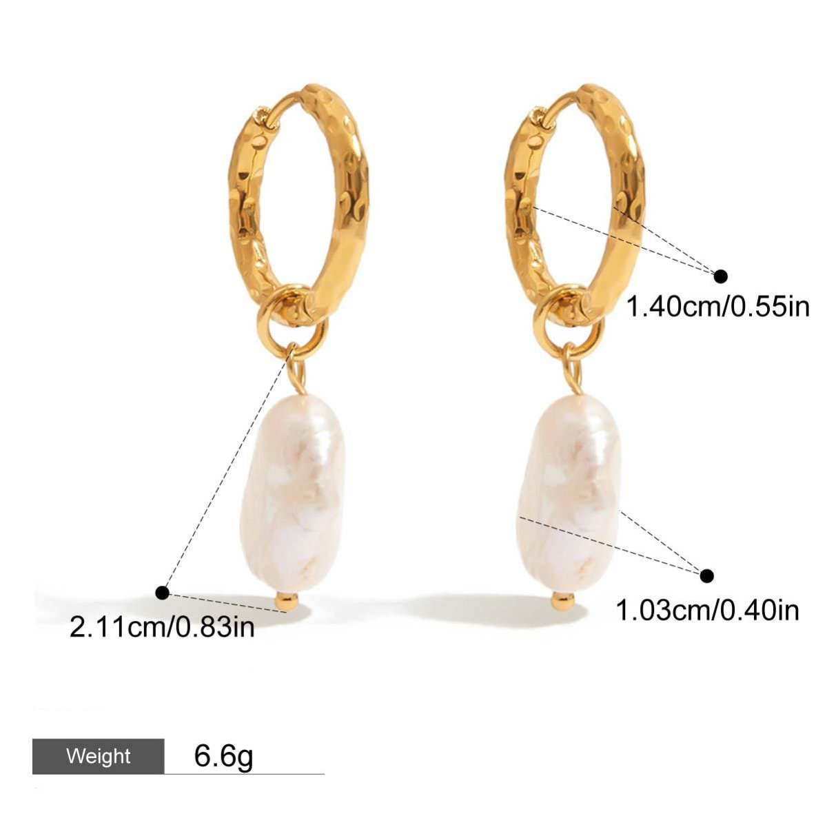 18K gold inlaid pearls exquisite design noble earrings - mavazie