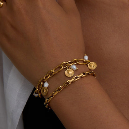 18k gold light luxury high - end bracelet - mavazie