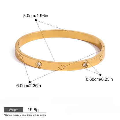18K gold light luxury high - end zircon bracelet - mavazie