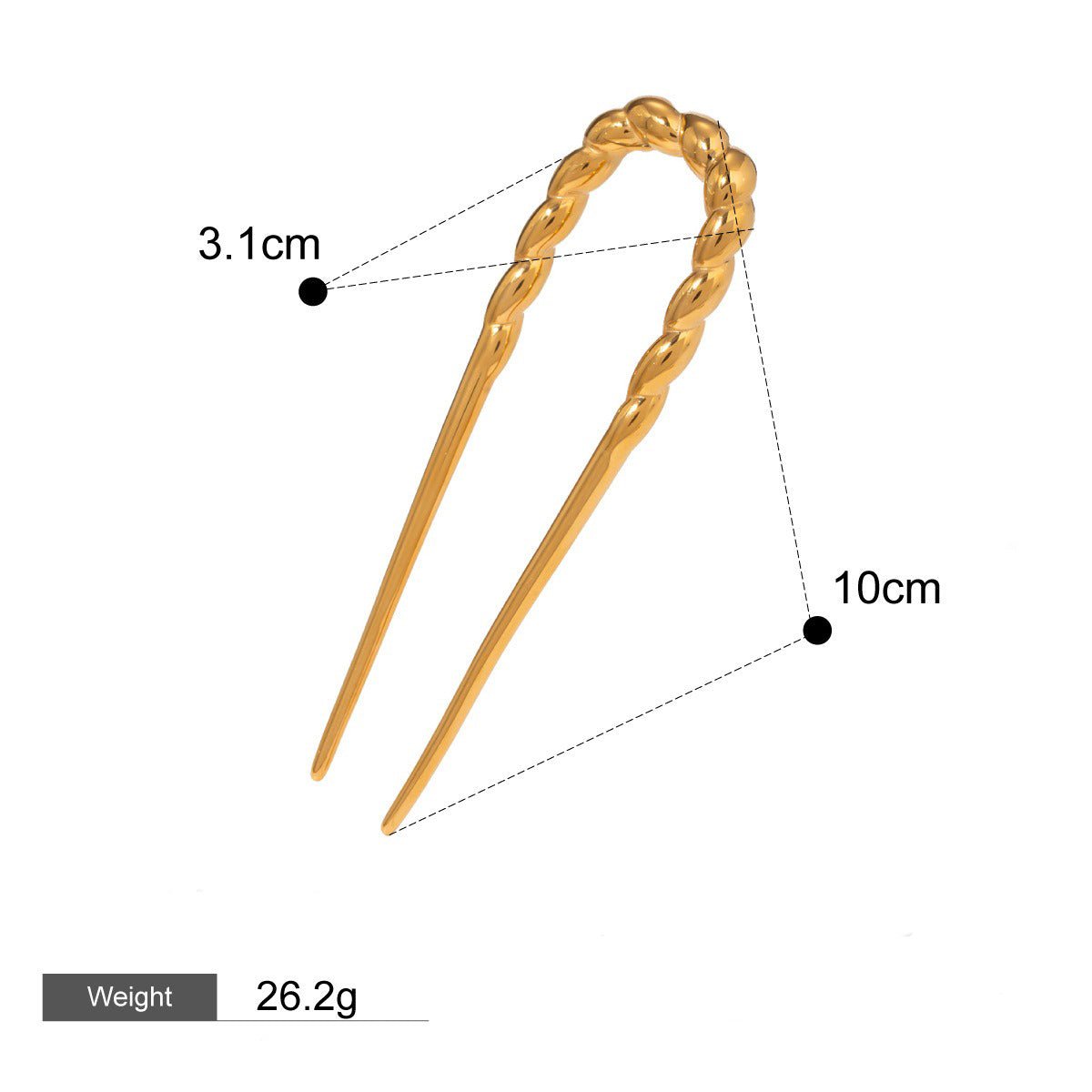 18K Gold Twisted Pattern Design High - end Simple Hair Accessories - mavazie