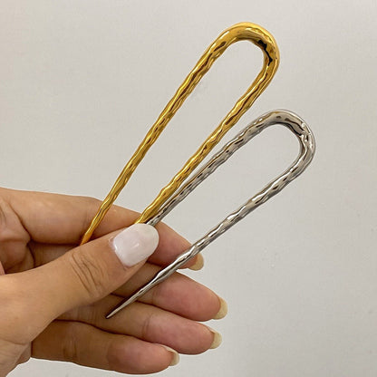 18K gold U - shaped texture design fashionable and personalized hair accessories - mavazie