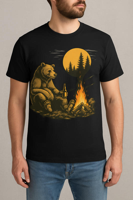 Bear Campfire Nights – T-shirt Vintage