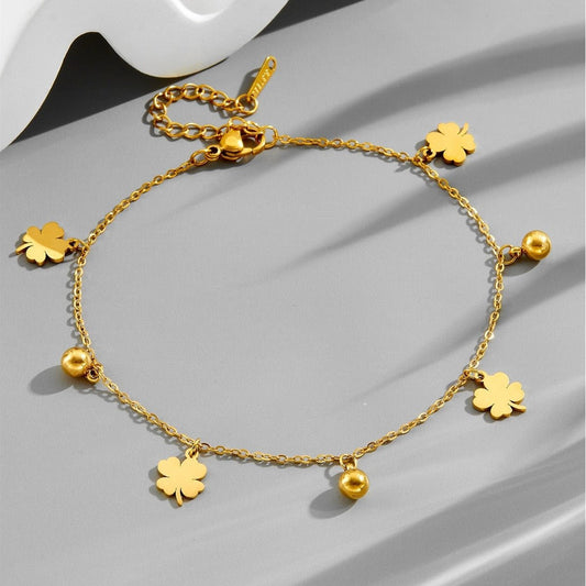 Gold Four - Leaf Clover Luxury Bracelet - mavazie