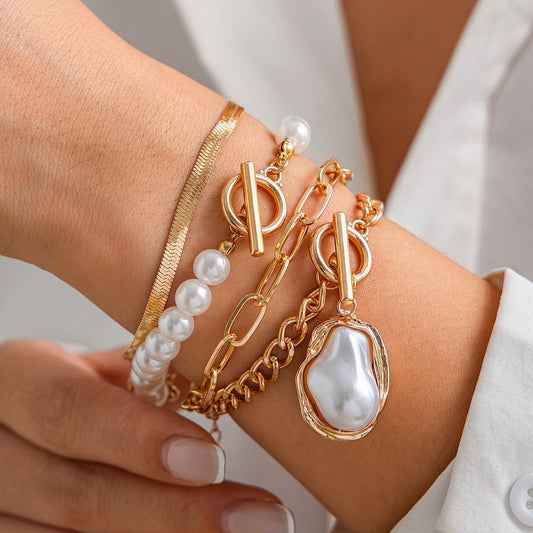 Imitation Pearl Stacking Bracelet - mavazie